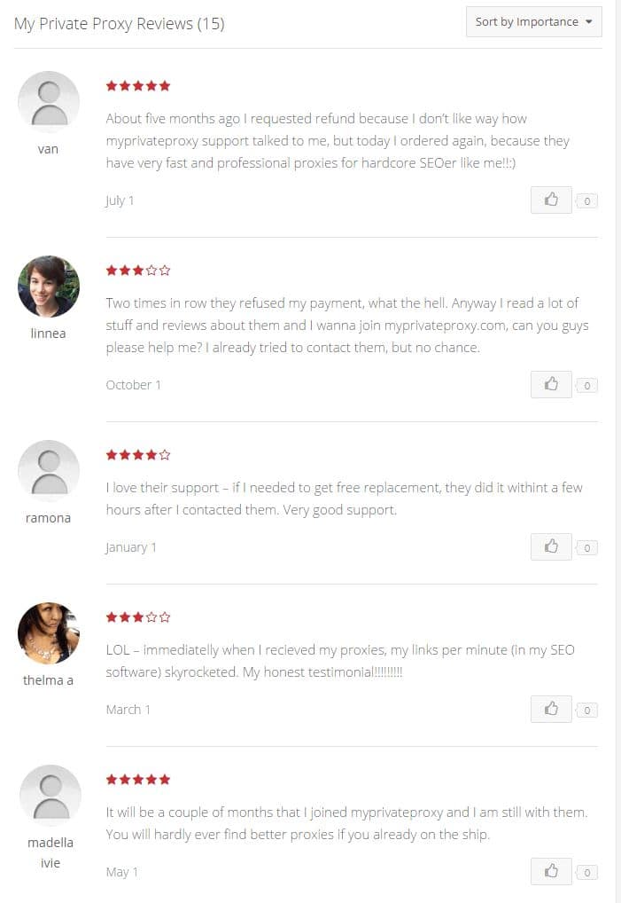 My Private Proxy customer reviews