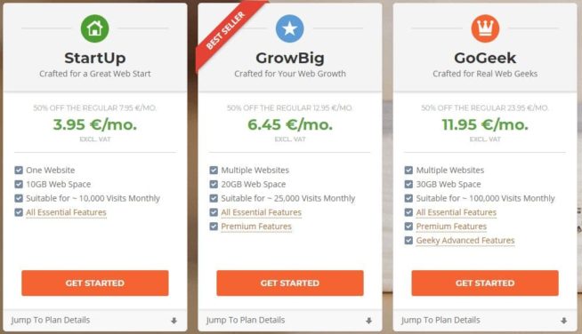 Siteground Pricing shared hosting