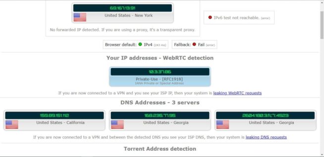 VyprVPN DNS-leak test New York