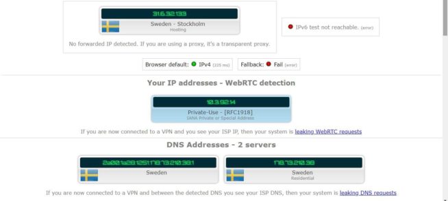 VyprVPN DNS-leak test Sweden