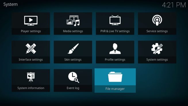 Kodi settings