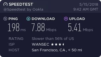 PureVPN speed test - San Francisco