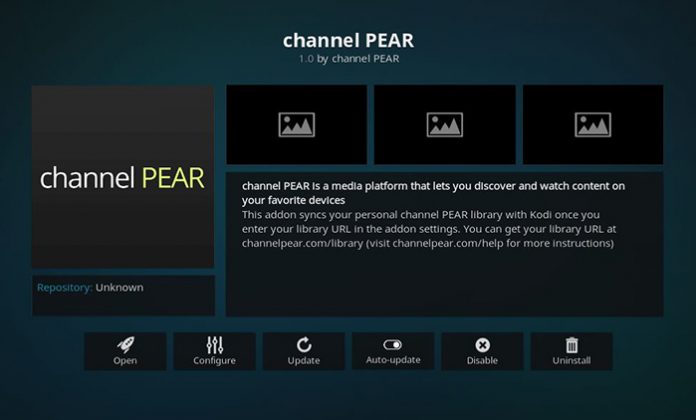 Channel PEAR kodi addon