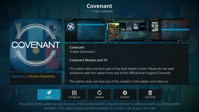 Covenant kodi addon