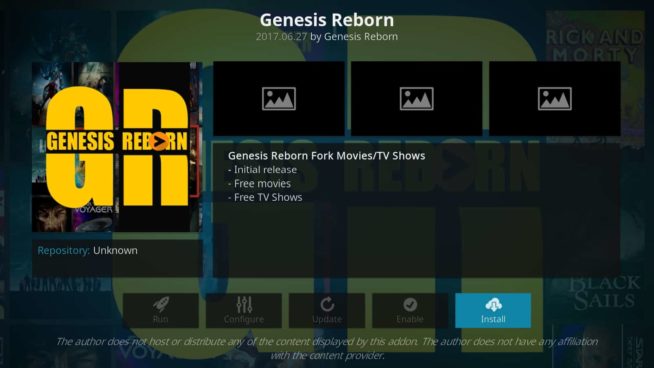 Genesis Reborn kodi addon