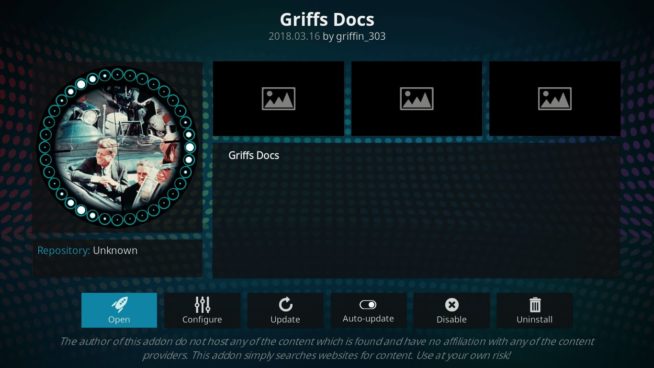 Griffs Docs kodi addon