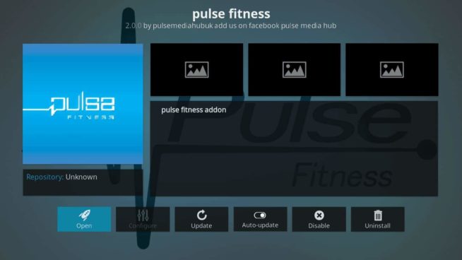 Pulse Fitness kodi addon