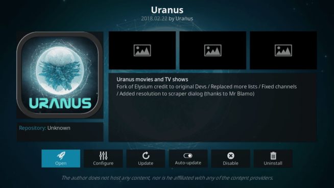 Uranus kodi addon