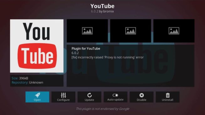 YouTube kodi addon