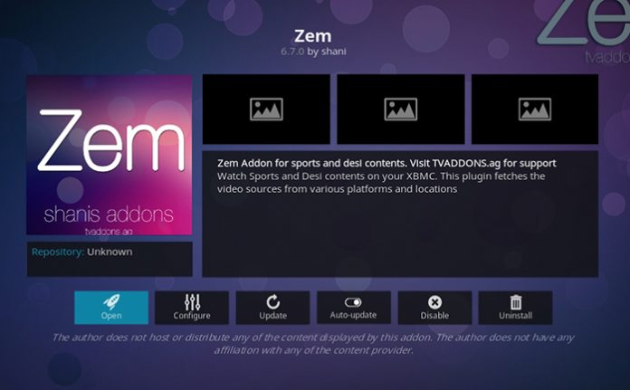 Zem TV kodi addon