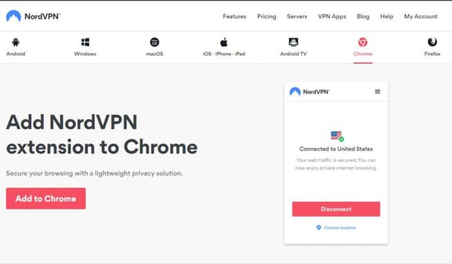 NordVPN Chrome extension