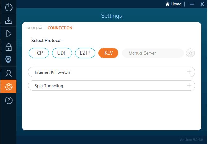 Ivacy VPN - app 7. windows connection settings