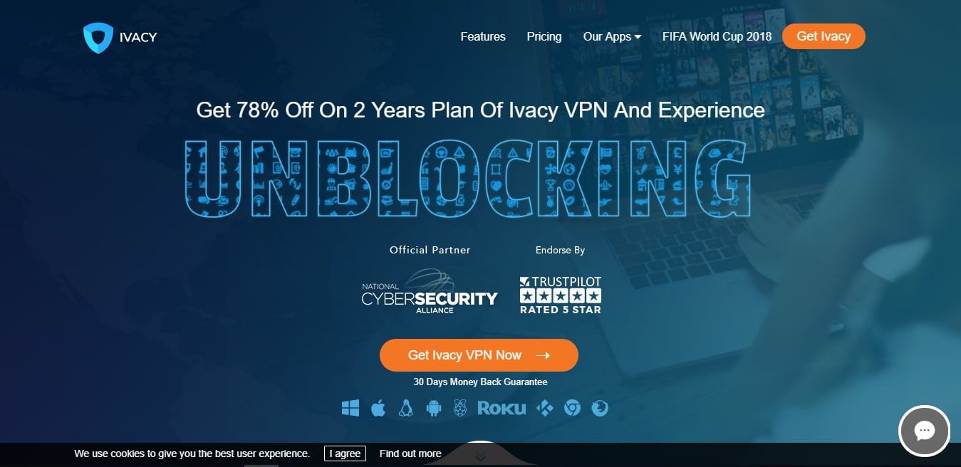 Ivacy VPN - homepage