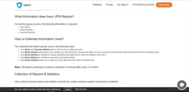 Ivacy VPN - privacy policy