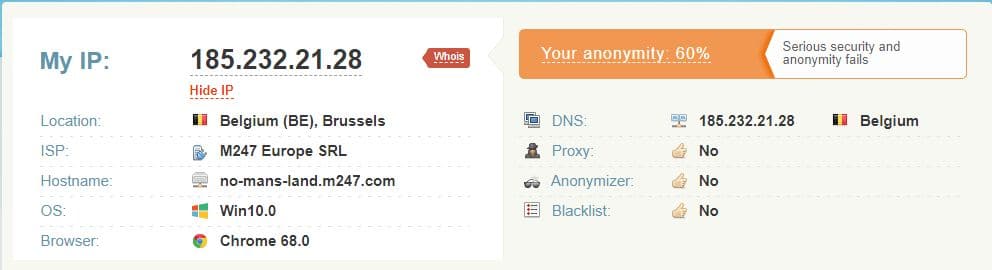 Private Internet Access - DNS Leak test 4