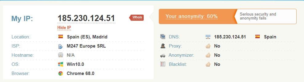 Private Internet Access - DNS Leak test 6