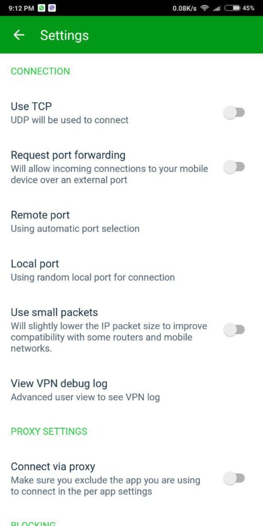 Private Internet Access - android 4