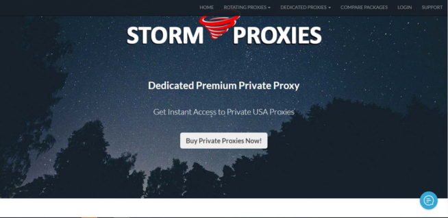 Storm Proxies website