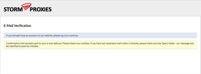06 Storm Proxies email verification