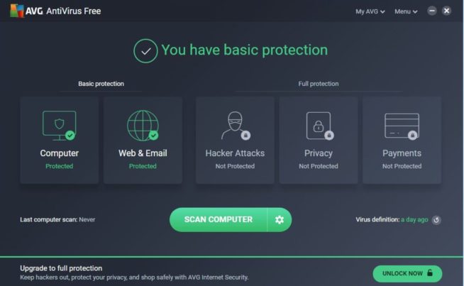 AVG antivirus free edition 1