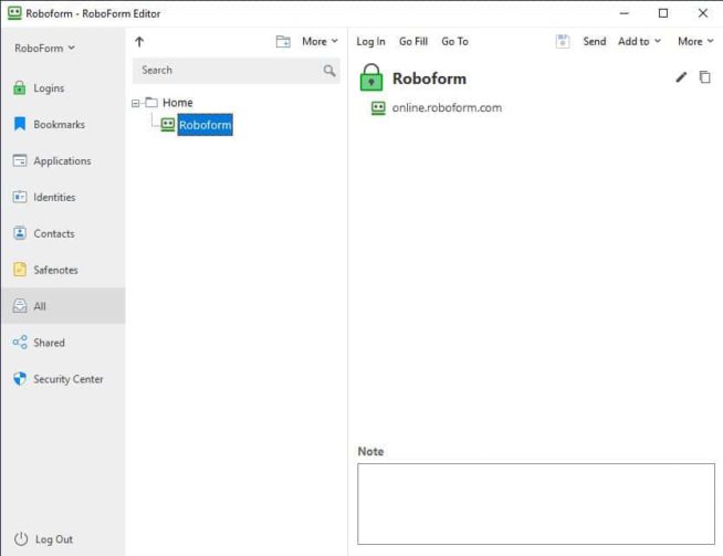 11 RoboForm Review - windows app main screen