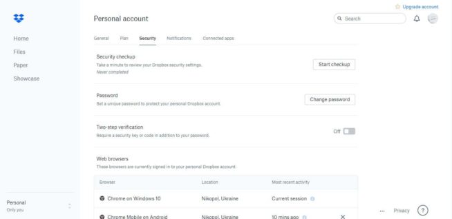 15 dropbox web security