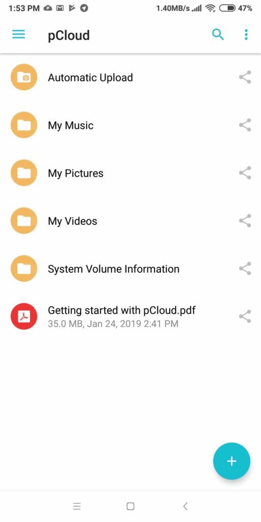 21 pcloud android root folder