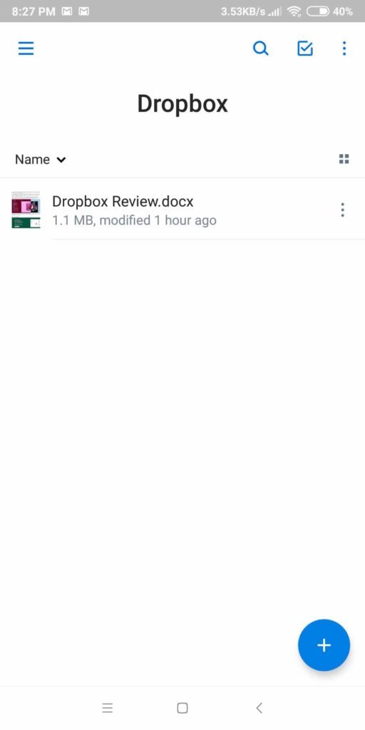 22 dropbox android files