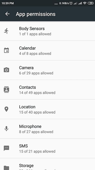 Apps Permissions