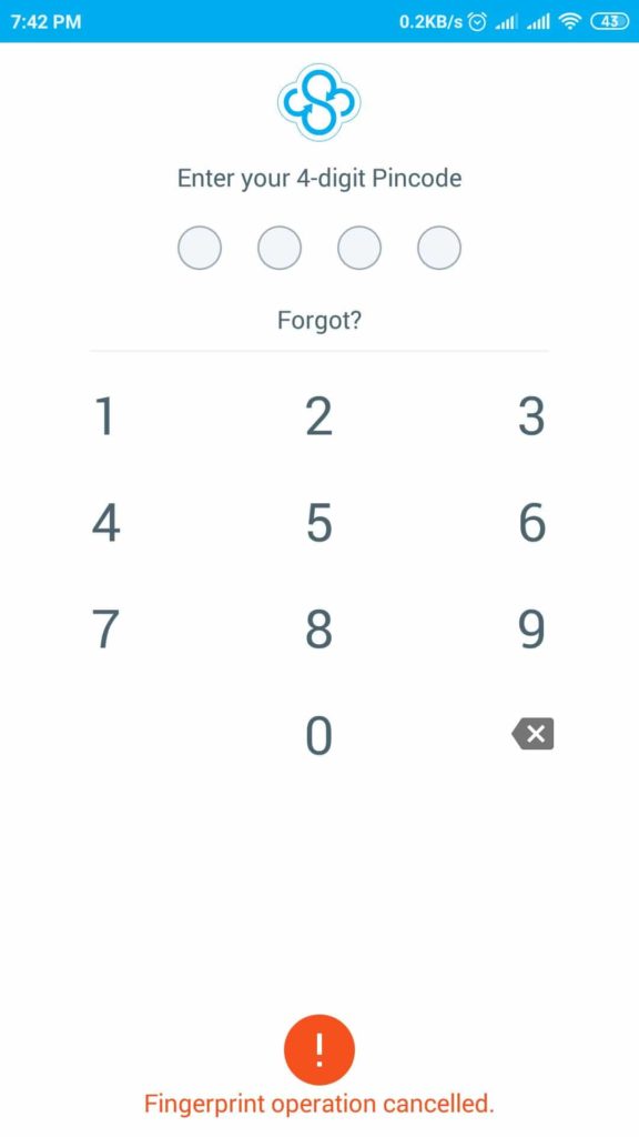 sync Smartphone App lock FingerPrint and Passcode