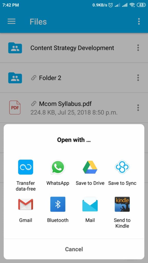 sync Smartphone Open docs with third party apps