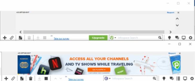 Ads in utorrent and bittorrent