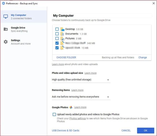 16 Google Drive Desktop Application E SETTINGS