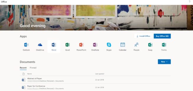2 OneDrive Office Online Integration