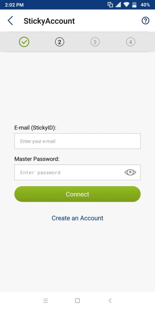 20 Sticky Password mobile create account