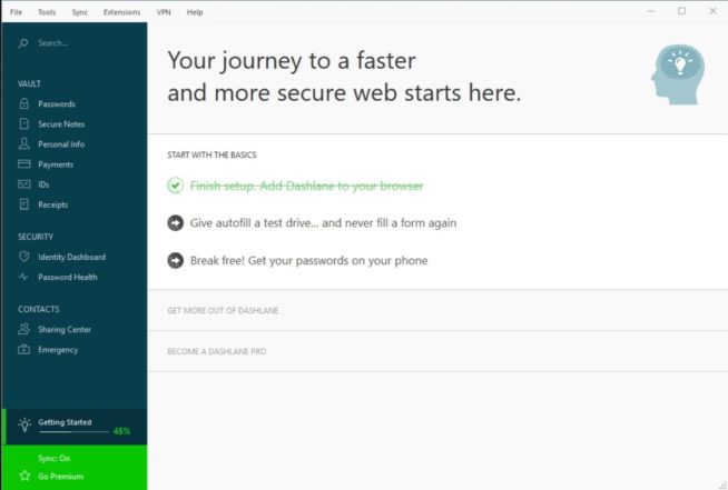 3.dashlane Desktop Interface