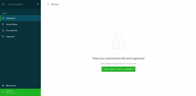 4.dashlane Web Interface