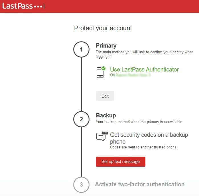 LastPass Authenticator OTP
