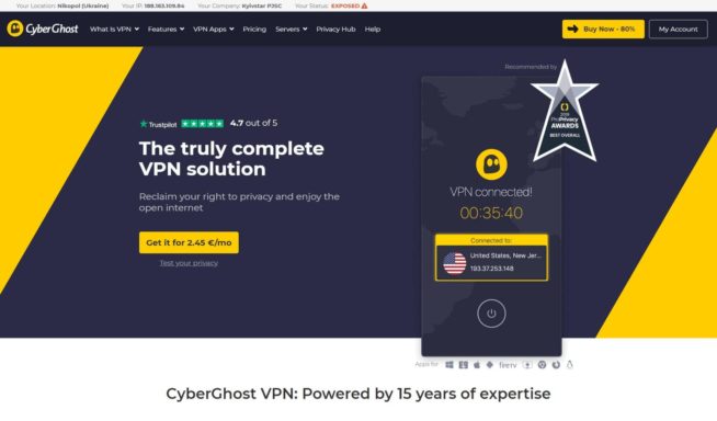 Cyberghost Tor Browser VPN