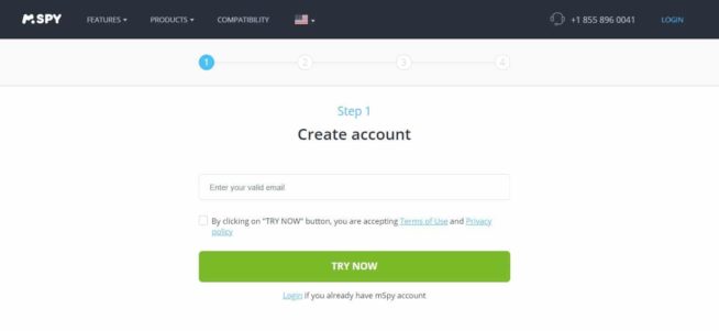 02 mspy create account enter email