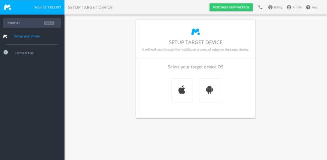 06 mspy dashboard start screen