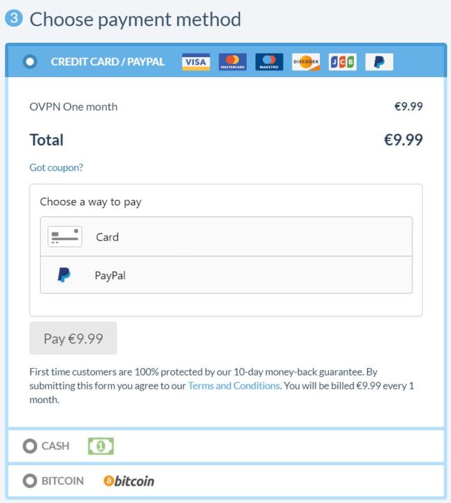 04 ovpn registration select payment method