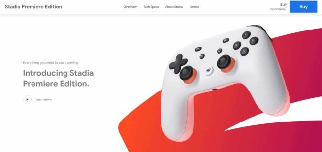 Google Stadia cloud gaming service