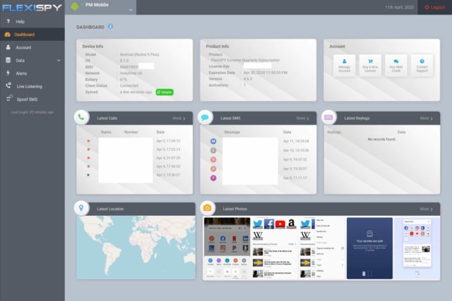 12 flexispy portal home screen