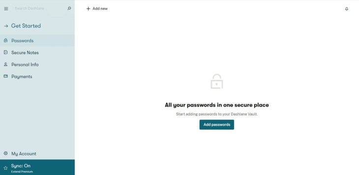 2.Dashlane Interface