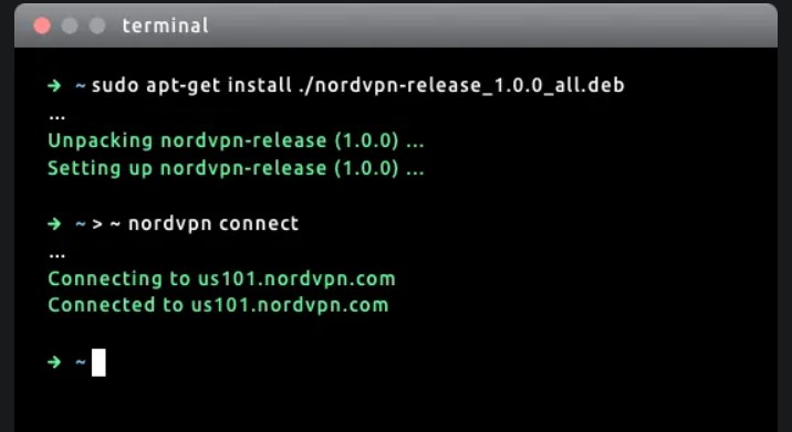 Install NordVPN in Linux Ubuntu Terminal