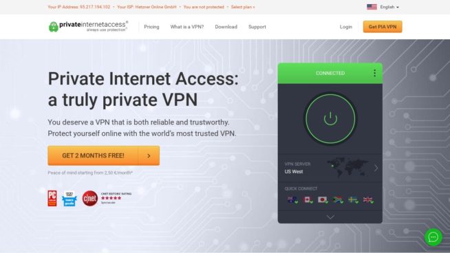 private internet access firefox VPN addon