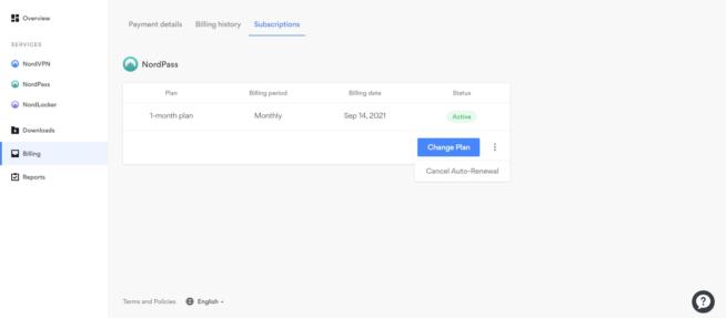 NordPass Cancel Auto Renewal