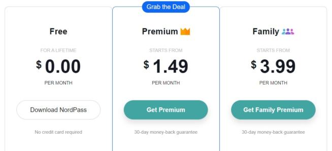 NordPass Pricing