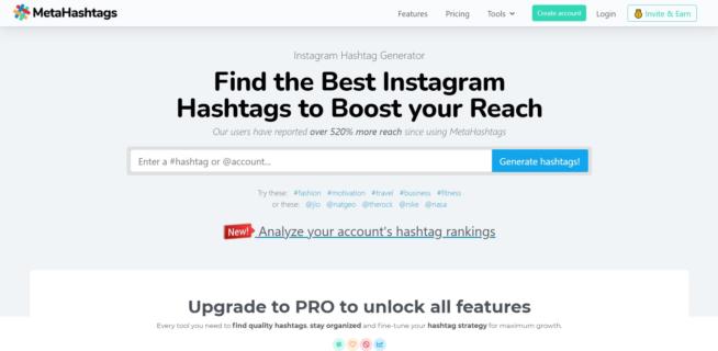 Metahash hashtag app for Instagram